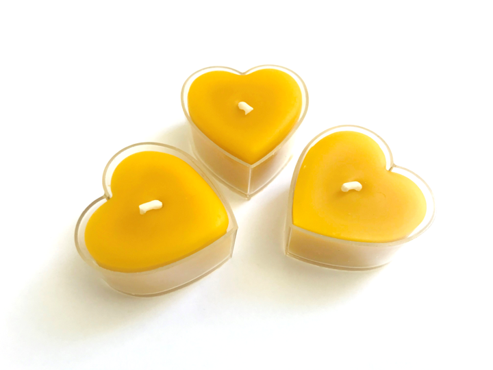 Heart Shape Beeswax Tealight Candles