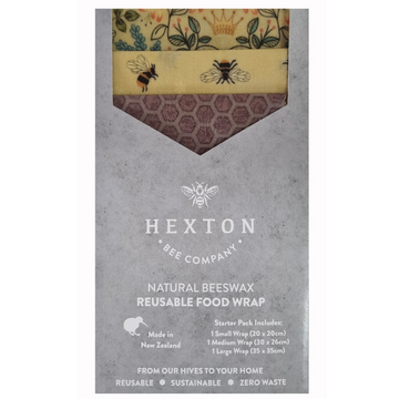 'Chelsea' Beeswax Reusable Food Wrap - Starter Pack