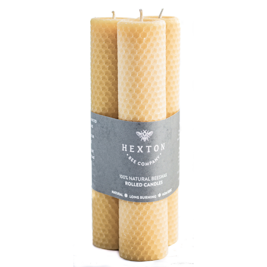 Rolled Beeswax Taper Candle Set 35x210mm
