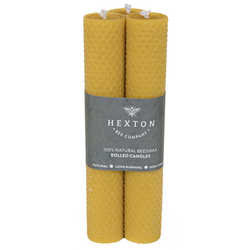 Rolled Beeswax Taper Candle Set 25x210mm