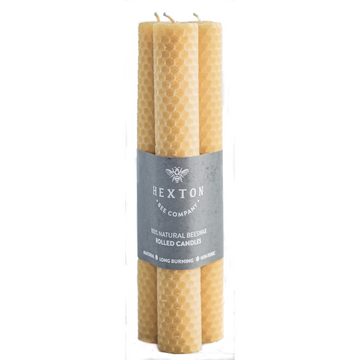 Rolled Beeswax Taper Candle Set 15x210mm