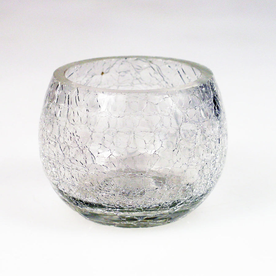 Crackle Glass Tealight Candle Holder
