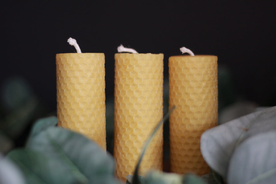 Beeswax Rolled Candle Set 35x105mm (set of 3)