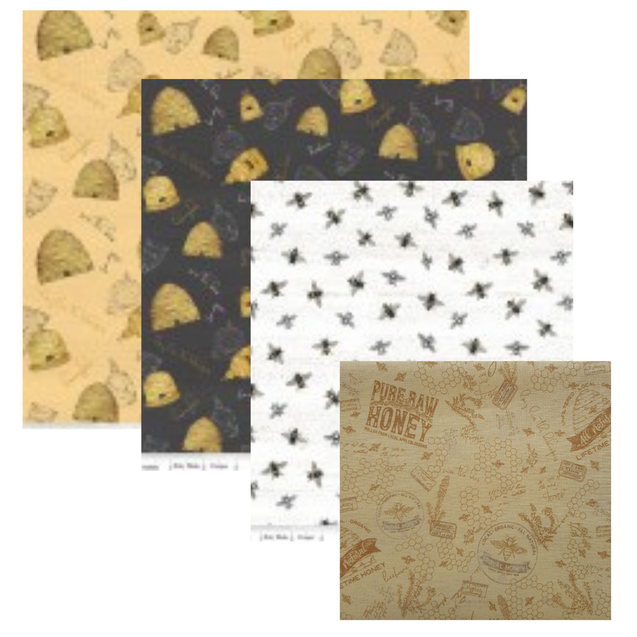 Queen Bee - Beeswax Food Wrap Family Pack (4 wraps)
